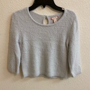 Girls soft grey sweater long/sleeve fuzzy size8-10
